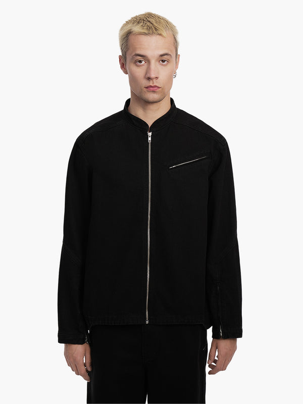 Biker denim shirt black