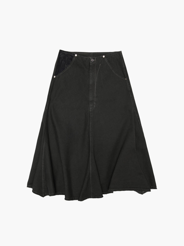 Denim skirt washed black