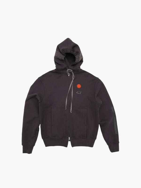 Stripe hoodie brown