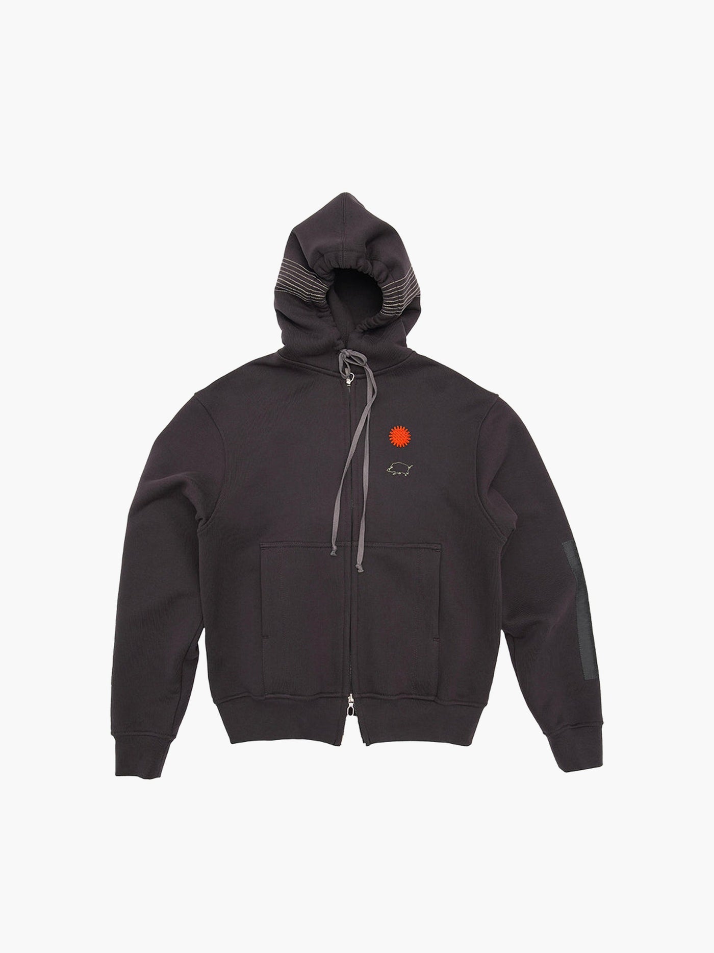 STRIPE HOODIE BROWN