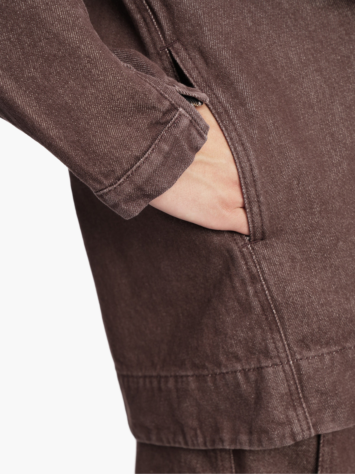 Biker denim shirt brown