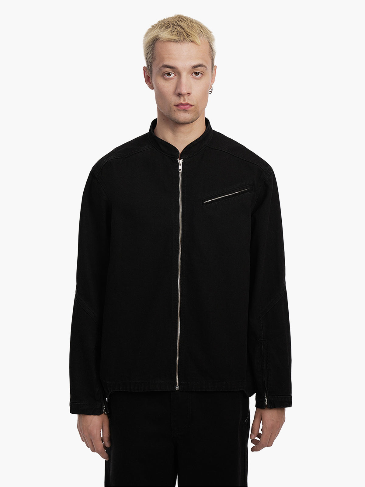 Biker denim shirt black