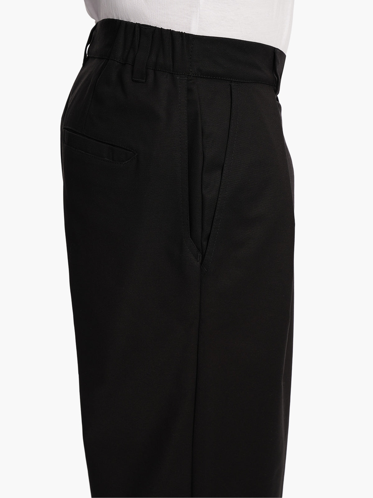 Reverse pleat polycotton trousers