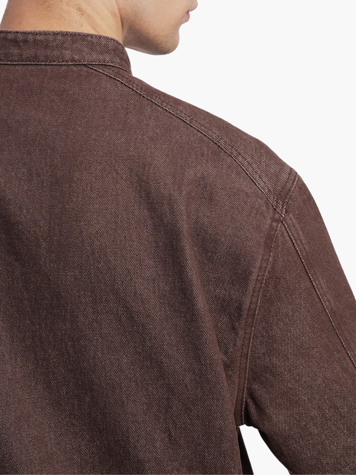 Biker denim shirt brown