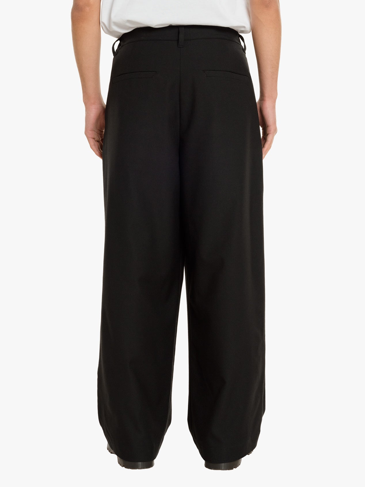 REVERSE PLEAT POLY-VISCOSE TROUSERS