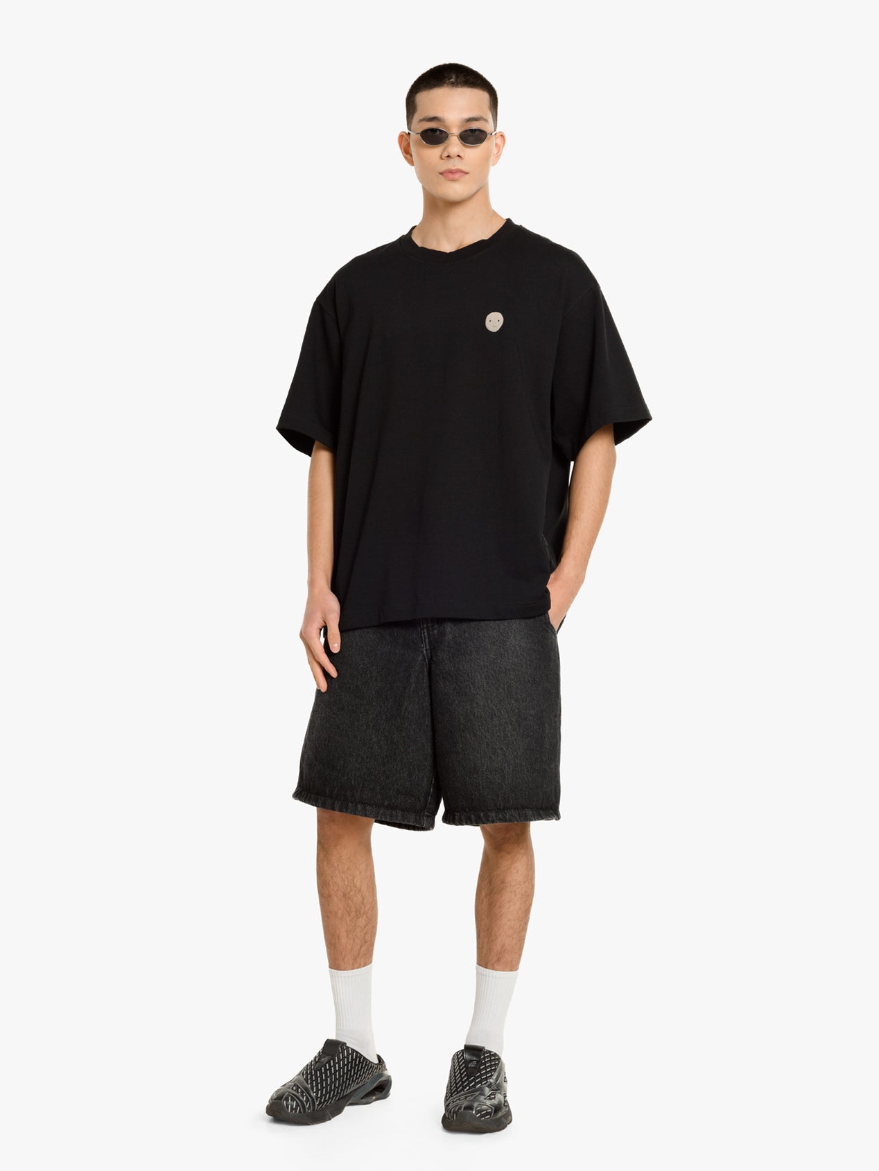 TRAPEZOID SHORTS TS26 SPECKLED GRAY