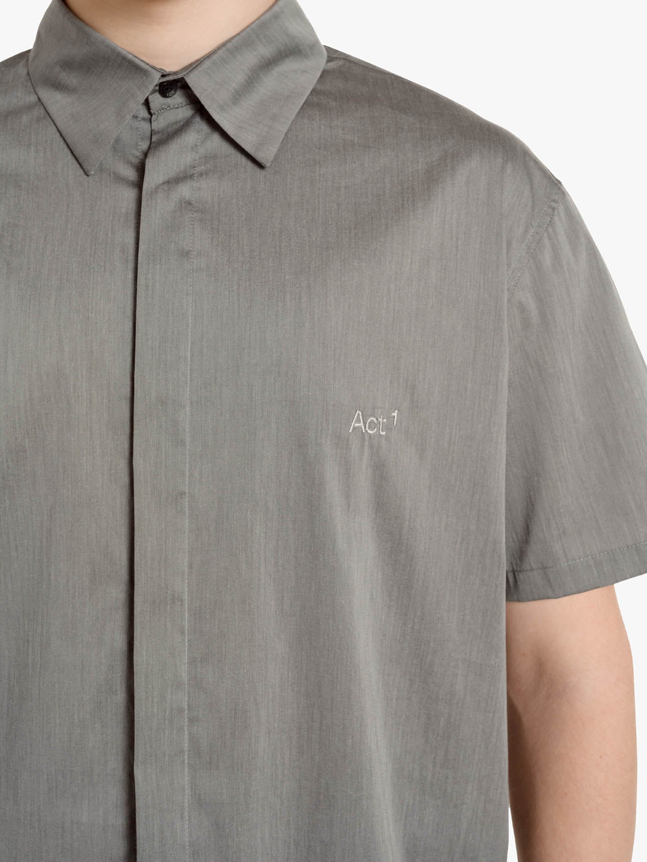 BUTTON UP COTTON SHIRT TS26 GRAY