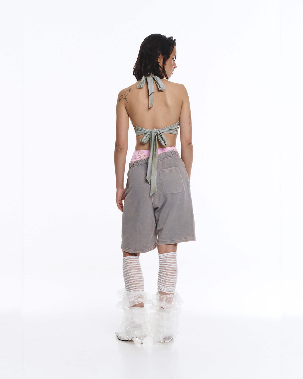 GREY WASHED SHORTS