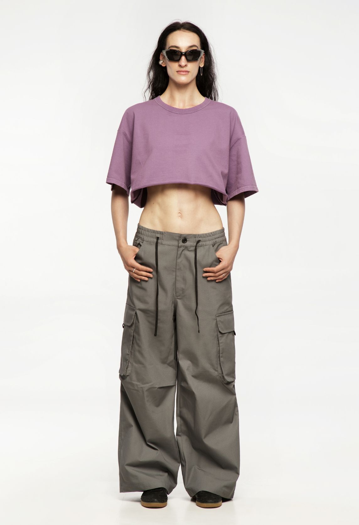 CARGO BAGGY PANTS GRAY