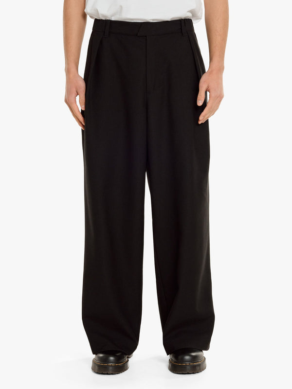 REVERSE PLEAT POLY-VISCOSE TROUSERS