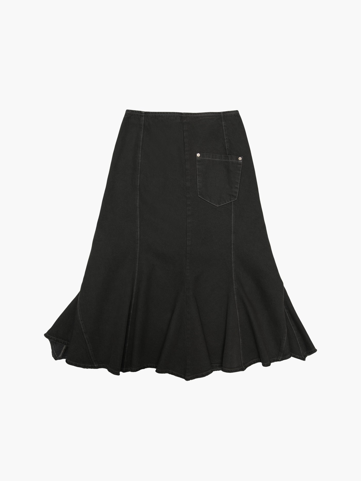 Denim skirt washed black