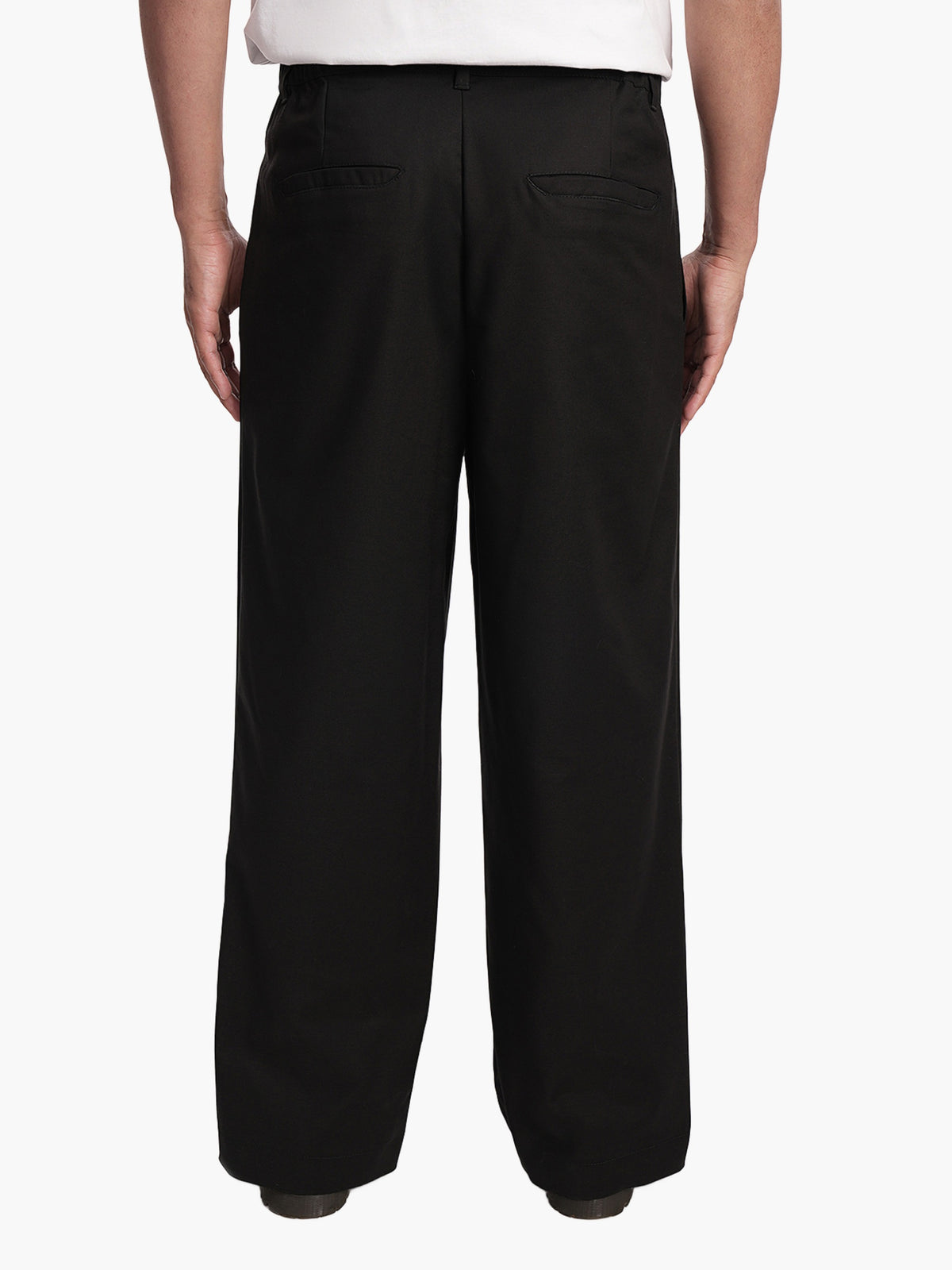 Reverse pleat polycotton trousers