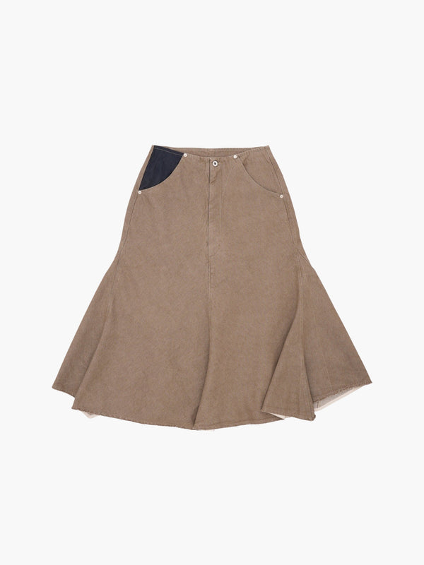 DENIM SKIRT WASHED SAND