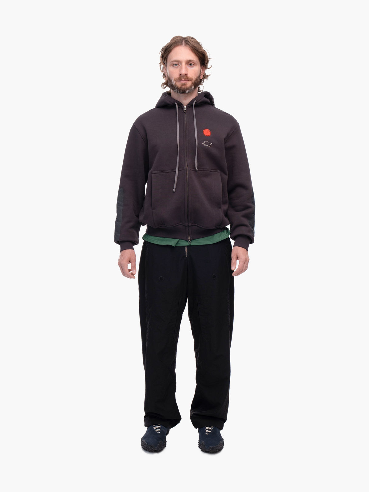 Stripe hoodie brown