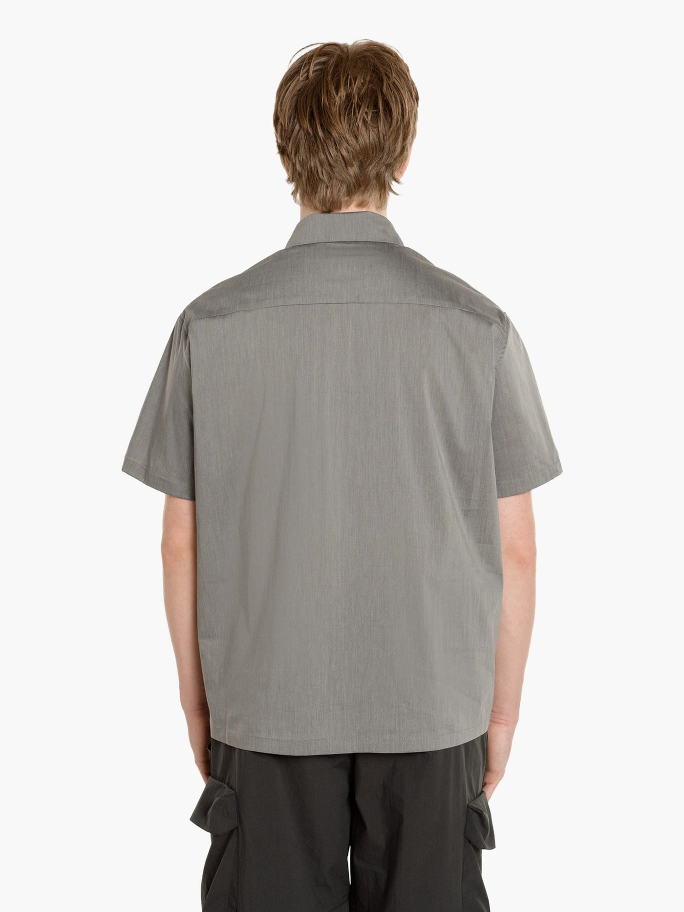 BUTTON UP COTTON SHIRT TS26 GRAY