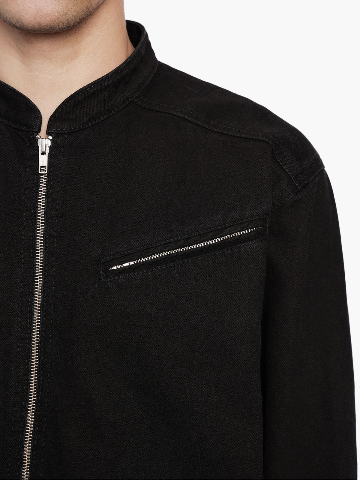 Biker denim shirt black