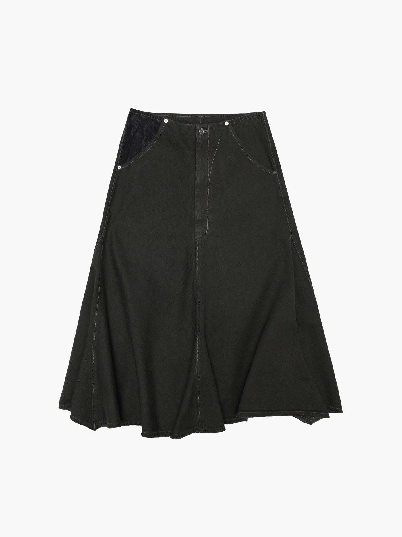 Denim skirt washed black