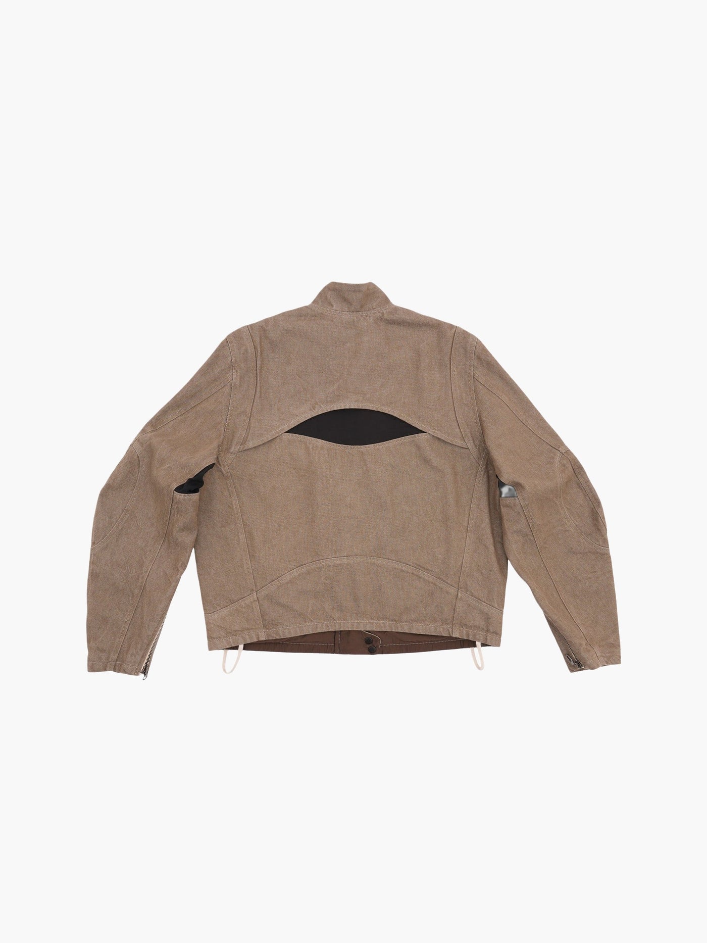 DENIM MOTO JACKET WASHED SAND