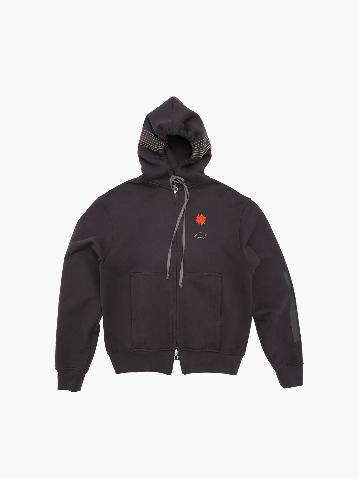 Stripe hoodie brown